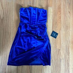 Blue Velvet Mini Dress